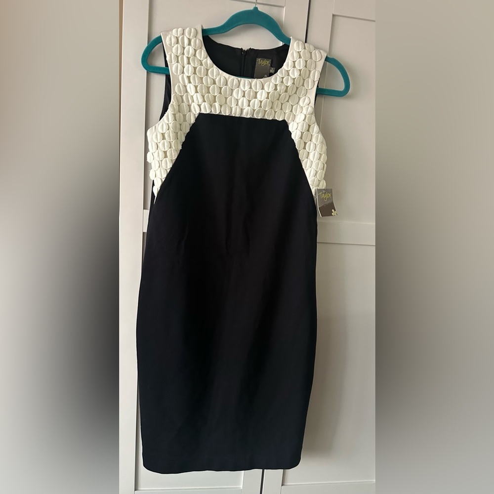 Taylor black and white dress